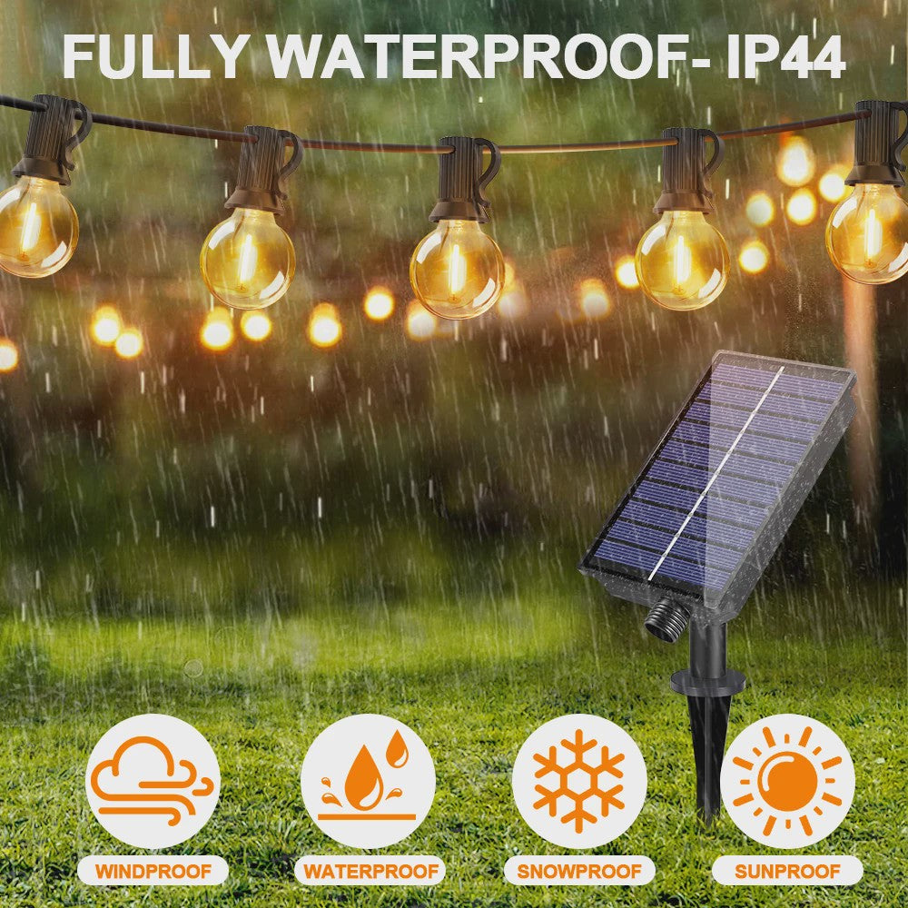 G40 Solar Tuinslinger met 25 Globe LED Lampen - Waterdicht & Dimbare Verlichting