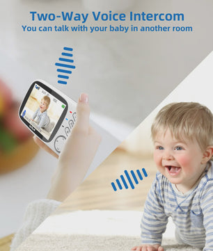 Draadloze Babyfoon met 3.2" Scherm, Nachtzicht, Temperatuur & Melodieën