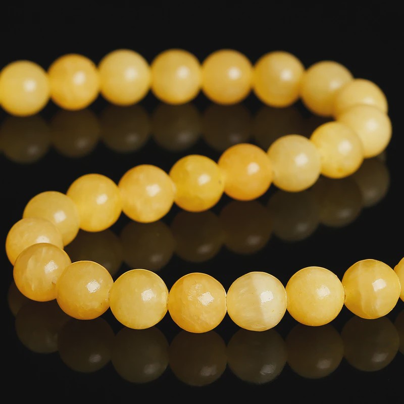 Natuurstenen Gele Jade Kralen Rond - 4-10mm voor Sieraden Maken