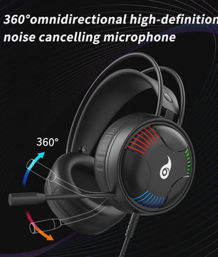 LDON L523 Professionele Bedrade Gaming Headset met Microfoon en LED Verlichting