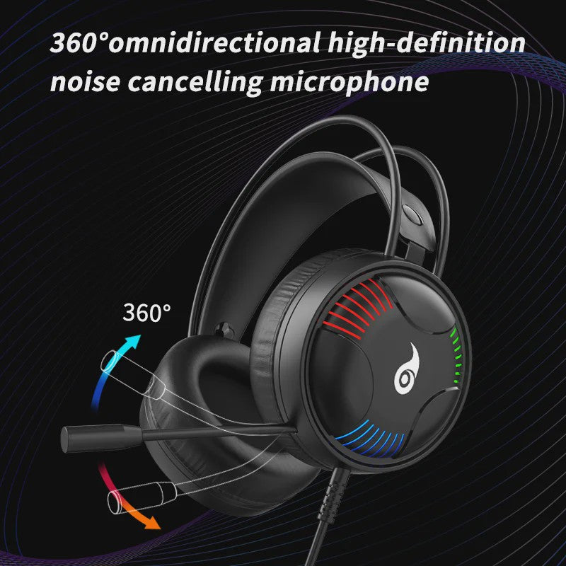 LDON L523 Professionele Bedrade Gaming Headset met Microfoon en LED Verlichting