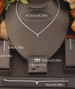 Elegante Zirkonia Sieradenset V-vorm - Perfect voor Dagelijks Gebruik en Feestjes