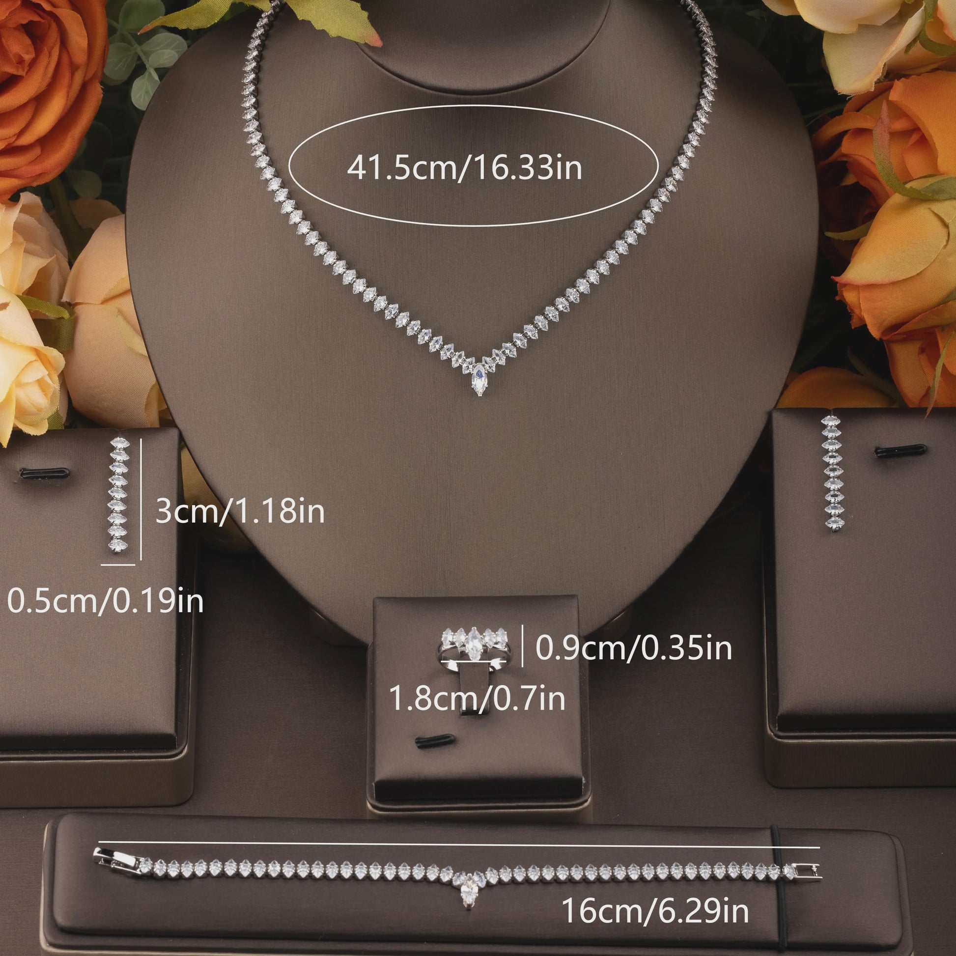 Elegante Zirkonia Sieradenset V-vorm - Perfect voor Dagelijks Gebruik en Feestjes