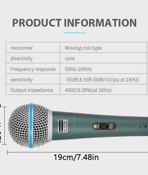 Professionele Bedrade Dynamische Microfoon voor PC, Karaoke, Gaming & Live Streaming