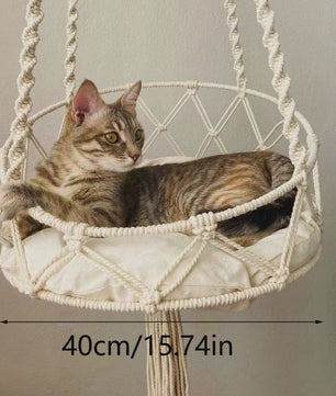 Handgeweven Macramé Kattenhangmat - Boho Stijl Hangend Kattenbed