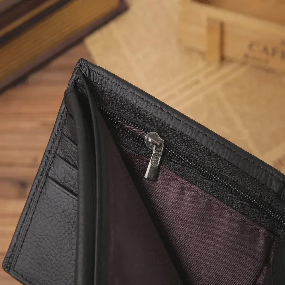 Luxe Heren Portemonnee van Echt Leer - Compact & Stijlvol
