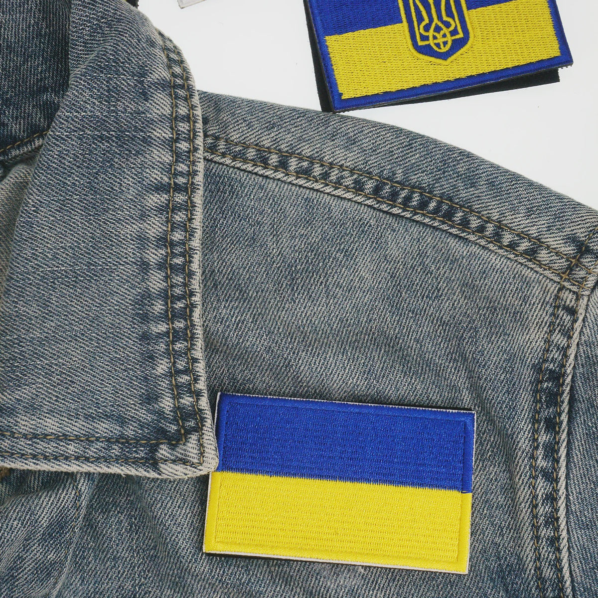Oekraïne Vlag Patch met Klittenband - Geborduurde Kleding Applicatie