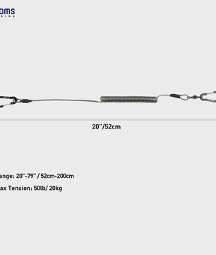 Booms Fishing T02RB1 Hengel Lanyard - 2M Elastisch, Heavy Duty voor Vissen & Kajak (4 stuks)