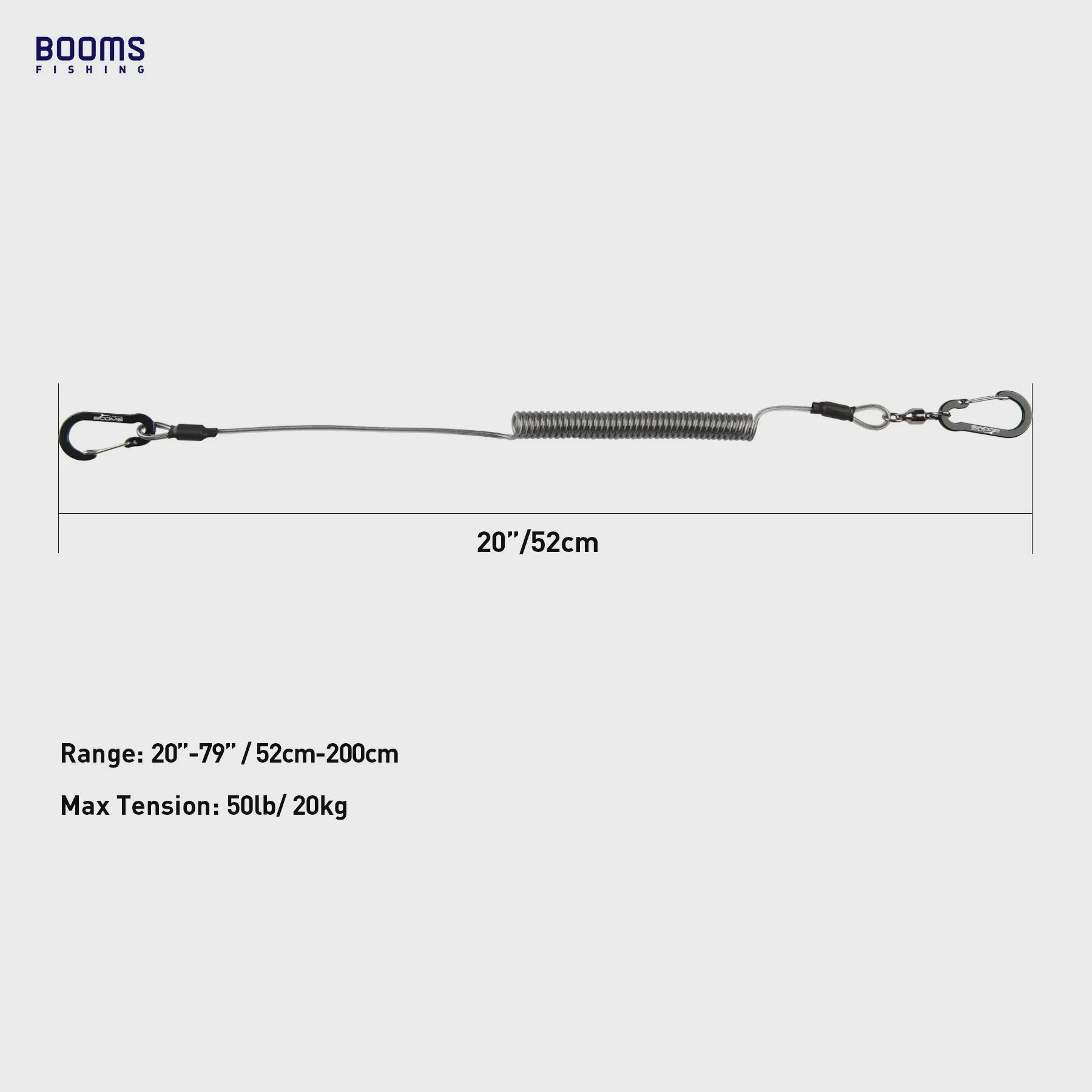 Booms Fishing T02RB1 Hengel Lanyard - 2M Elastisch, Heavy Duty voor Vissen & Kajak (4 stuks)