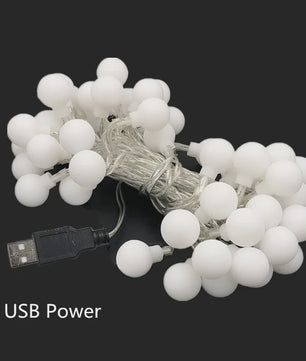 10M LED Bolletjes Lichtsnoer - USB & Batterij - Sfeerverlichting voor Tuin, Kerst, Slaapkamer & Feest