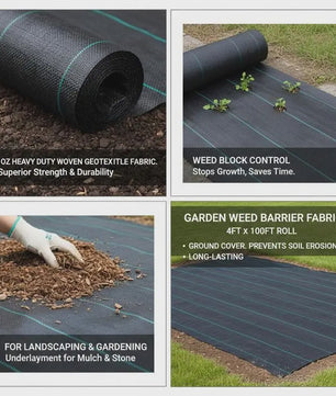 Onkruiddoek 1.2x30.5m - Zware Kwaliteit Geotextiel Bodembedekker