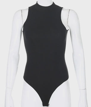 Zwarte Mouwloze Bodycon Jumpsuit - Stijlvolle Streetwear Bodysuit