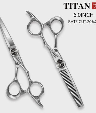 TITAN Professionele Kappersscharen & Barbier Scharen Set - 5.5 & 6.0 Inch Japan 440C Staal