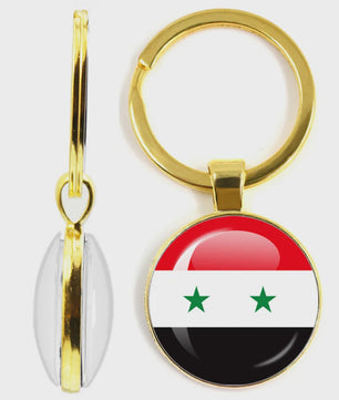 Soviet Union,Brazil,Canada,Netherlands,Israel,Syria,Venezuela,United States,Spain National Flag Series Double-Sided Keychain