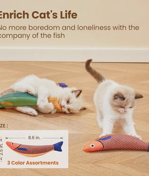 Interactief Vis Speeltje voor Katten met Kattenkruid en Ritselgeluid - Zacht & Duurzaam