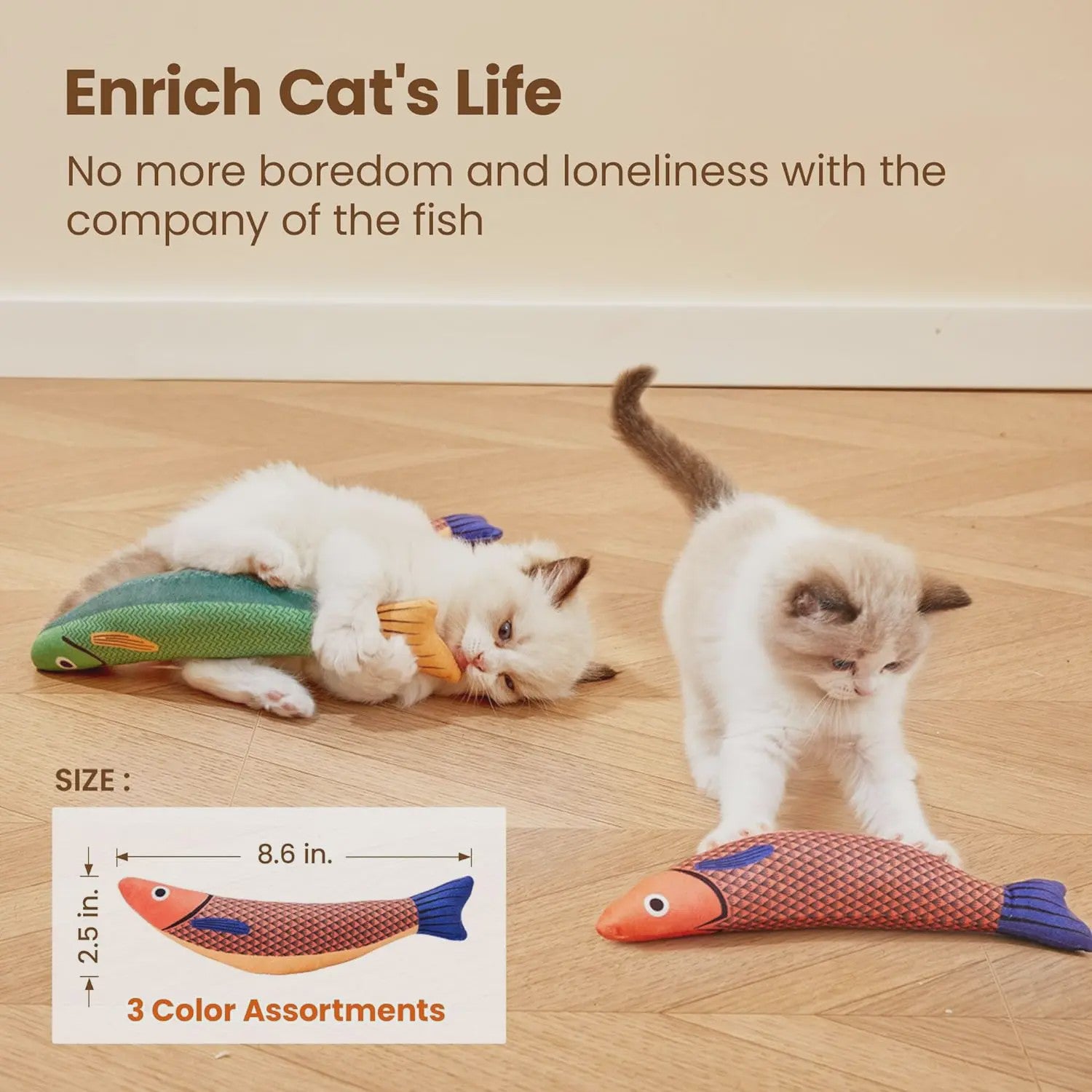 Interactief Vis Speeltje voor Katten met Kattenkruid en Ritselgeluid - Zacht & Duurzaam