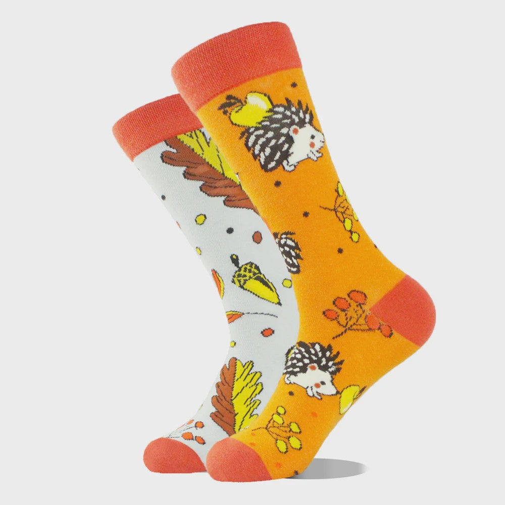 Grappige Heren Sokken met Dierenprint - Katoen, Mid-Length, Asymmetrisch Design