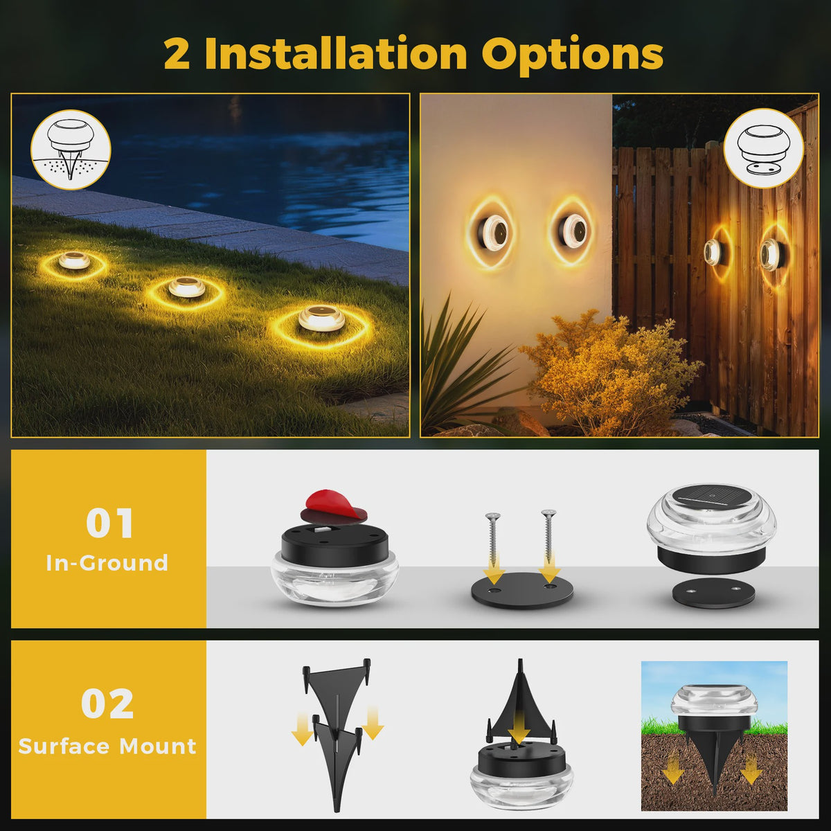 12x Solar Grondspots Warm Wit - IP65 Waterdicht - Automatische Verlichting voor Tuinpaden