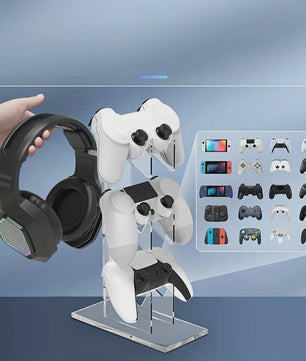 Universele 3-laags Controller & Headset Houder - Zwart, Wit, Transparant