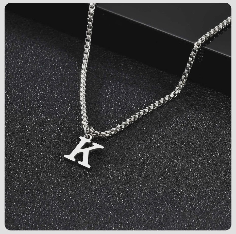 Vnox RVS Letter Ketting Heren - Kies Uw Initiaal - Waterdicht & Minimalistisch