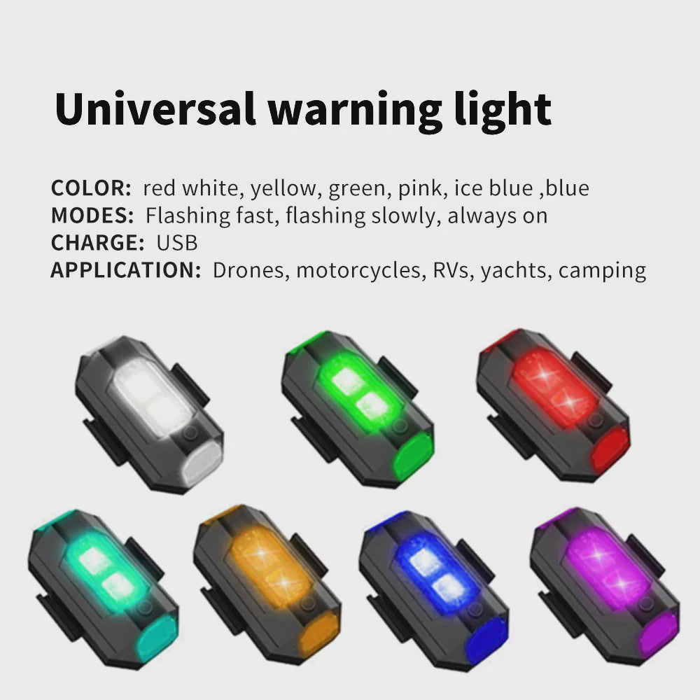 Universeel Mini LED Waarschuwingslicht - 7 Kleuren & 22 Modi - USB Oplaadbaar