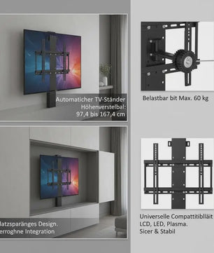 Automatische TV Lift Standaard - In Hoogte Verstelbaar (97.4-167.4 cm), Max. 60 kg