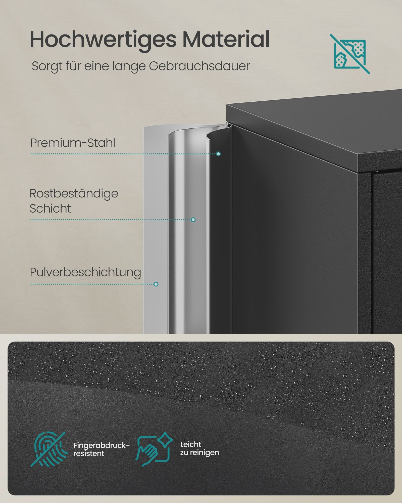 SONGMICS Metalen Archiefkast / Opbergkast - Zwart, 40x60x180 cm, 4 Deuren, 2 Slotjes