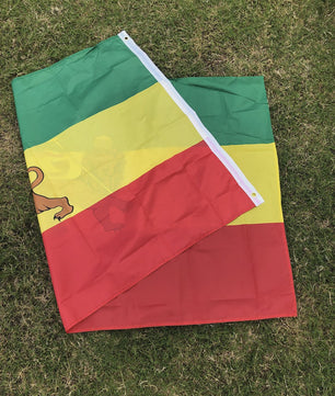 Ethiopië Vlag 90x150cm met Leeuw van Juda - Hoge Kwaliteit Polyester