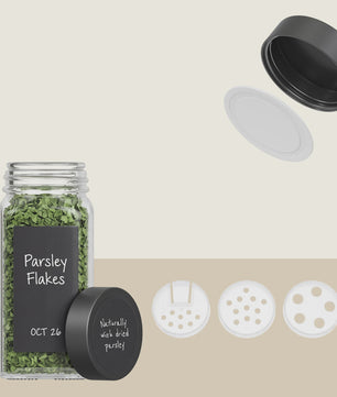 24 Delige Set Glazen Kruidenpotjes 120ml met Shaker Insert - Keuken Organisatie