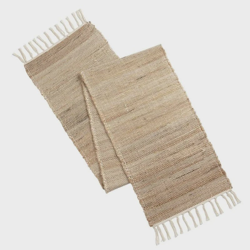 Natuurlijke Jute Tafelrunner met Franjes - Sfeervolle Decoratie voor Kerst en Bruiloft