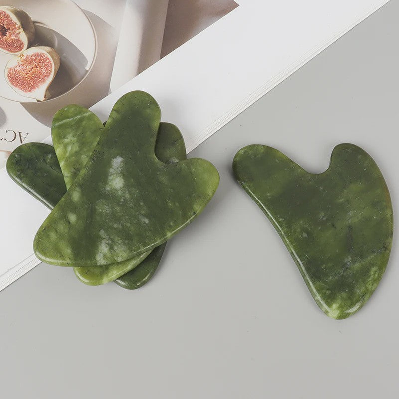 Xiuyan Jade Gua Sha Hartvorm Massagetool voor Gezicht & Nek