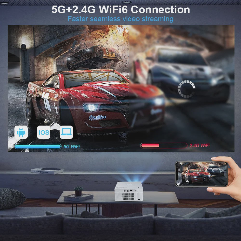 ThundeaL TDA7W 4K Projector: Full HD 1080P, Android 13, WiFi 6 & 32GB - Home Theater & Outdoor Bioscoop