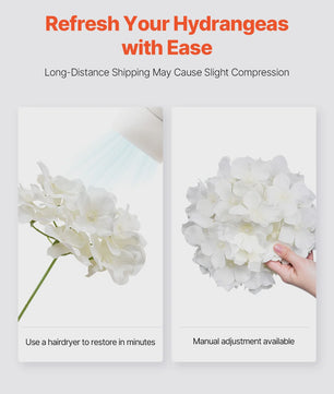 Kunstbloemen Witte Hydrangea - Zijde, Realistisch, Bulk voor Bruiloft & DIY