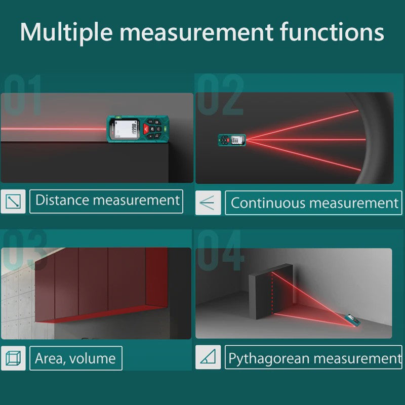 INKERSI Laser Afstandsmeter 40M/70M/120M - Digitale Meetlint met Hoge Precisie