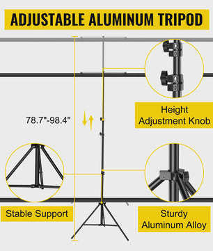 Draagbaar Projectiescherm met Statief - 16:9 4K HD - 60 t/m 110 Inch - Voor Binnen & Buiten Bioscoop