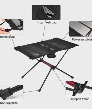 WIDESEA Opvouwbare Campingtafel - Lichtgewicht, Draagbaar & Compact met Bekerhouders