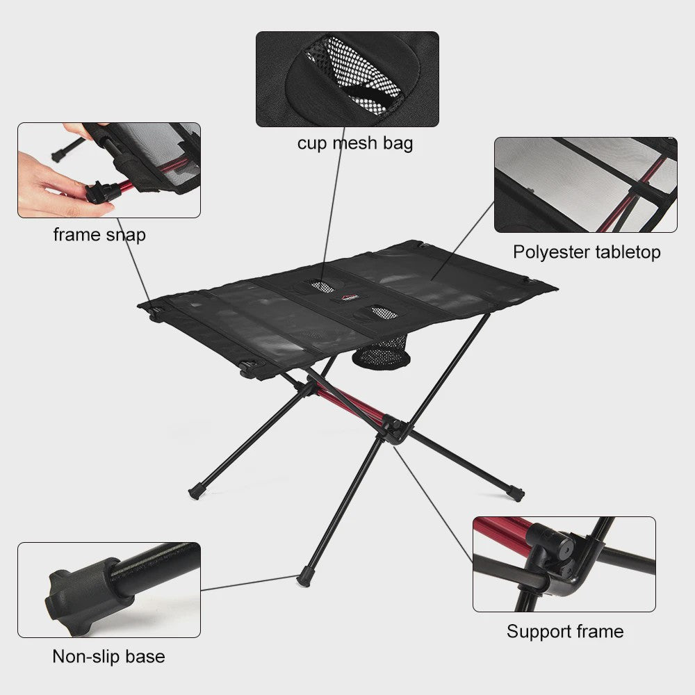 WIDESEA Opvouwbare Campingtafel - Lichtgewicht, Draagbaar & Compact met Bekerhouders