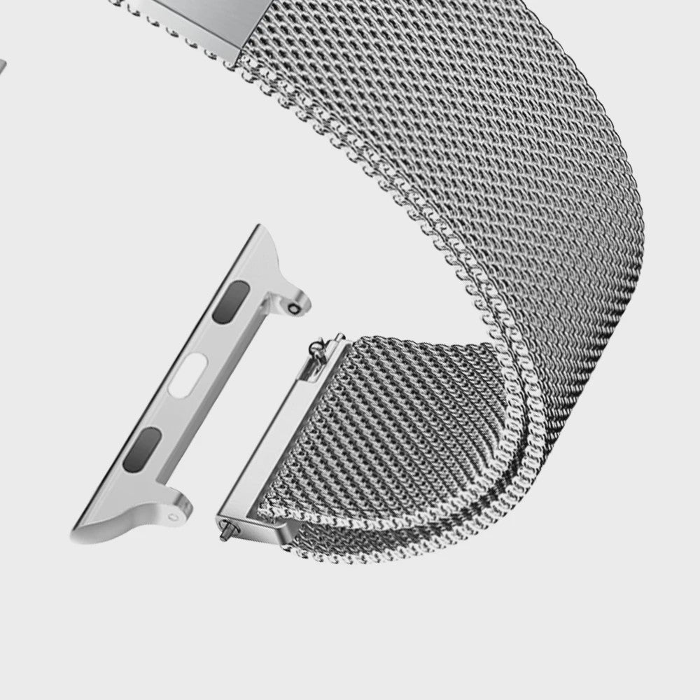 Milanese Band voor Apple Watch Ultra 2/3 49mm & Series 1-11 (38-45mm) - Roestvrij Staal, Magnetische Sluiting