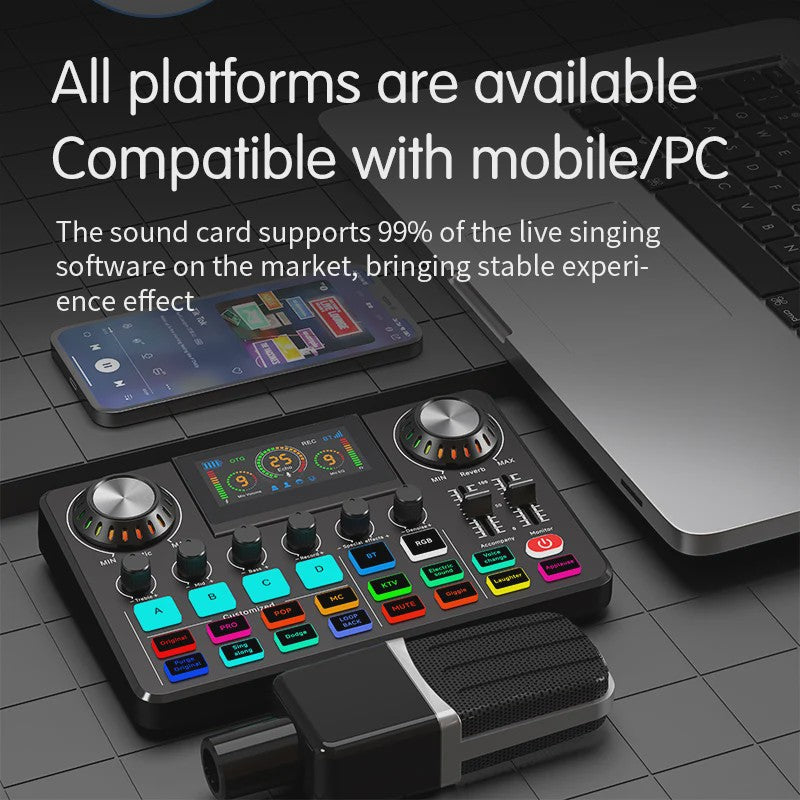 Live Sound Card YAMNWEO: Professionele Audio Mixer voor Streaming, Podcasting & Karaoke