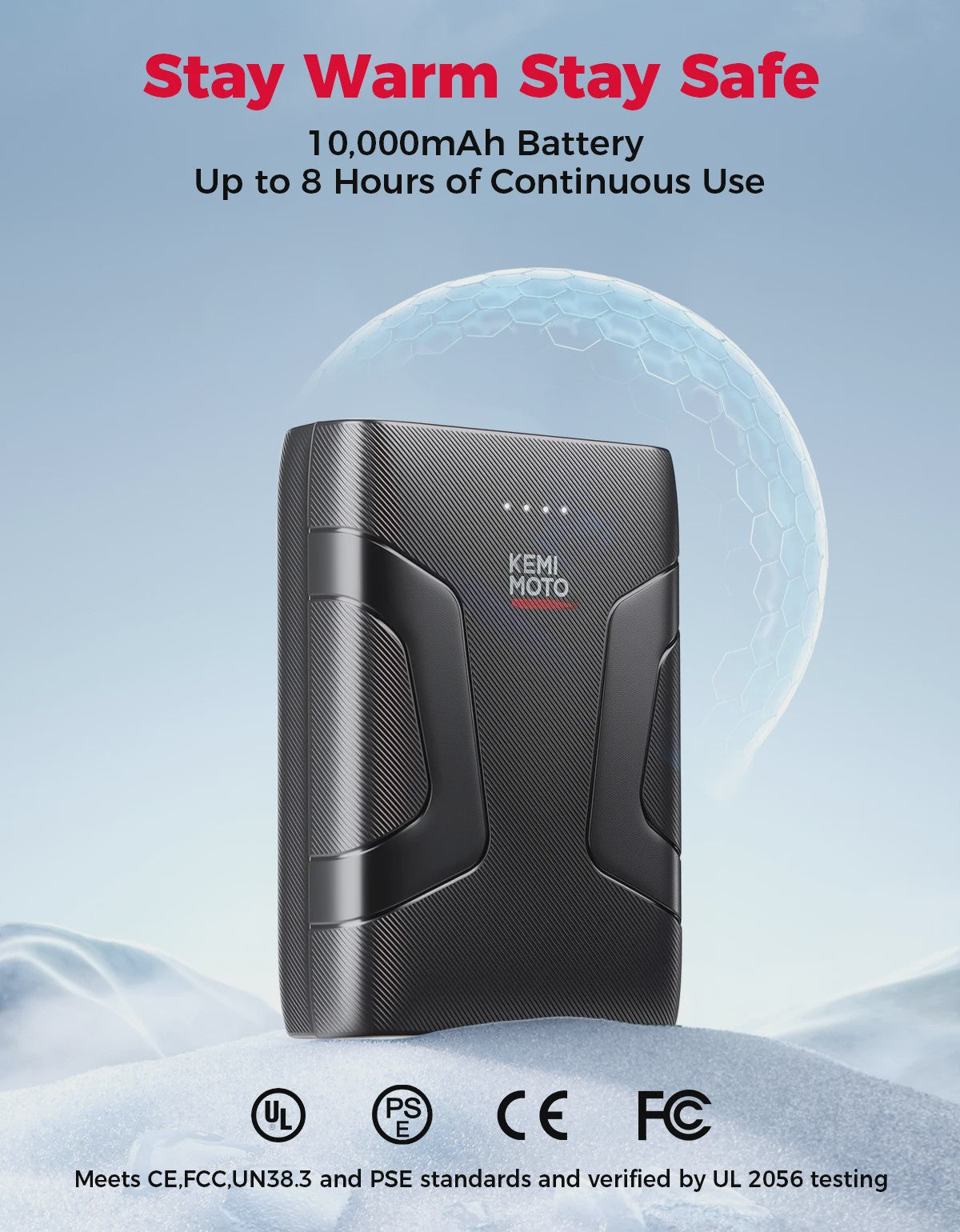 KEMIMOTO Elektrisch Verwarmd Vest Unisex - 6 Zones, 10000mAh Accu, App Bediening