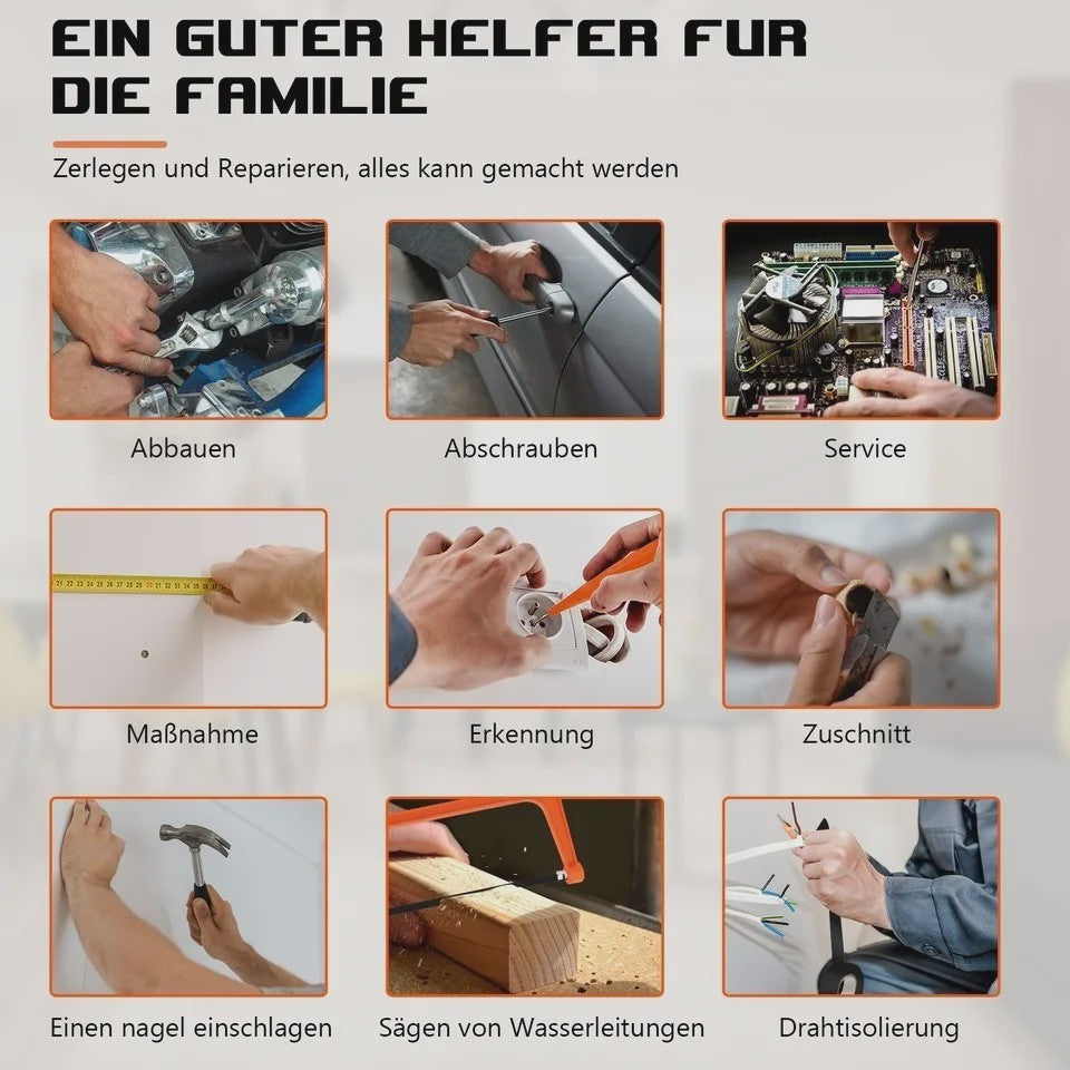 Multifunctionele Gereedschapskist - 43-Delige Set voor Thuisreparatie en Montage