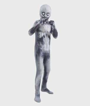 Kinder Halloween Kostuum Grim Reaper Skelet met Print - Horror Jumpsuit voor Feestjes en Optredens