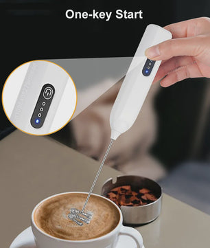 Elektrische Melkopschuimer & Handmixer - Oplaadbaar, Draadloos, 3 Snelheden