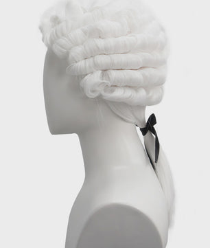Witte Barok Pruik - Stijlvolle Krullen voor Jurist, Kostuum & Cosplay