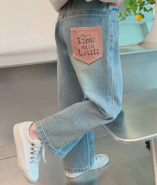 Stoere Wijde Jeans voor Meisjes - Comfortabele Streetwear Kinderbroek