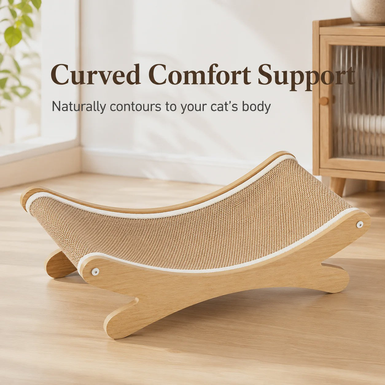 Houten Kattenkrabmeubel met Sisal Hangmat - Rust en Krabplezier