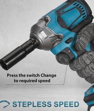 Krachtige 1200Nm Brushless Accu-slagmoersleutel 1/2" met LED, 8 standen, compatibel met Makita 18V accu
