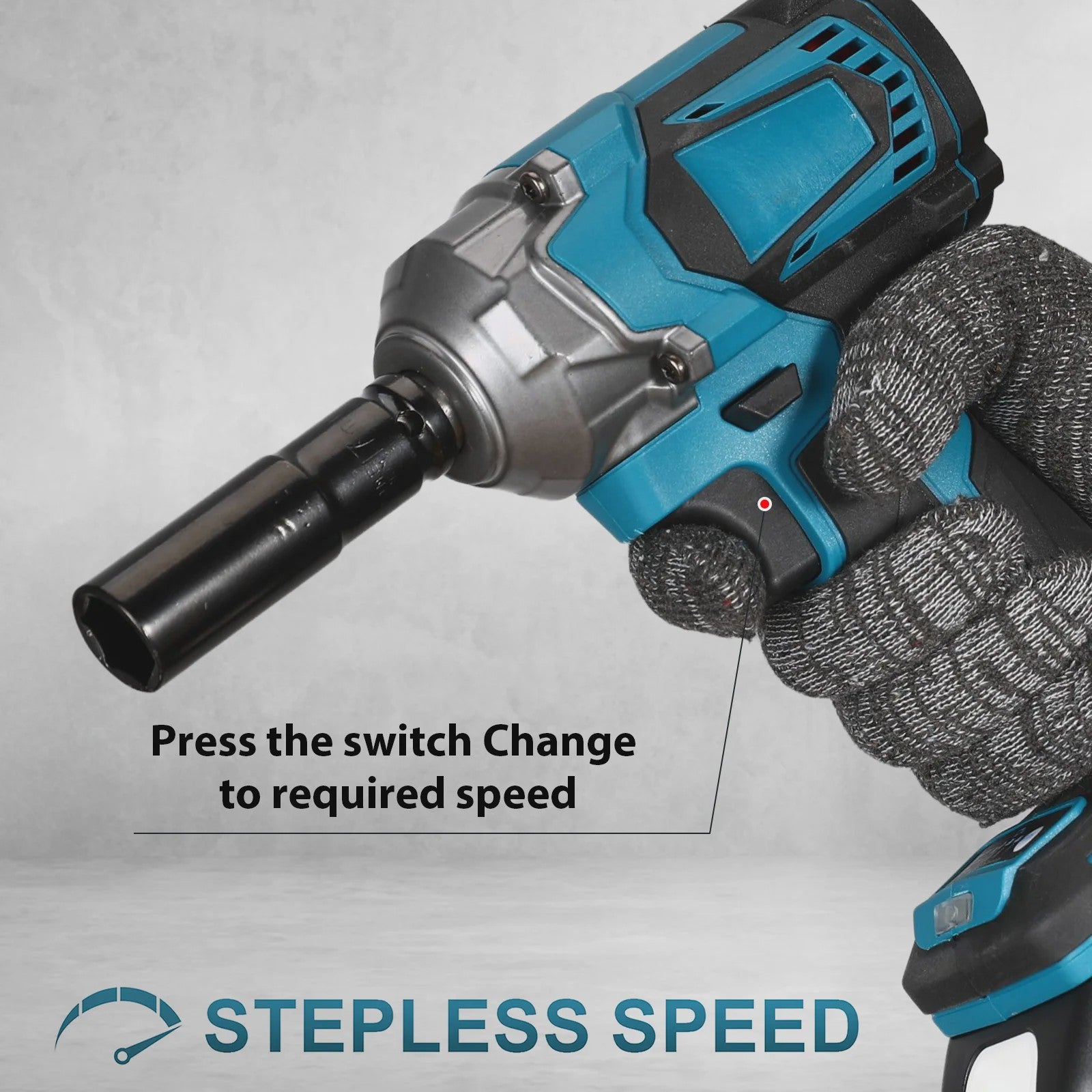 Krachtige 1200Nm Brushless Accu-slagmoersleutel 1/2" met LED, 8 standen, compatibel met Makita 18V accu