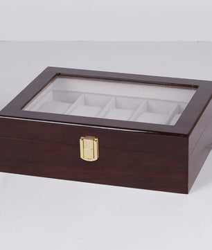 Luxe Houten Horlogedoos met 6, 10 of 12 Vakken - Handgemaakt Sieraden Opbergdoos Display