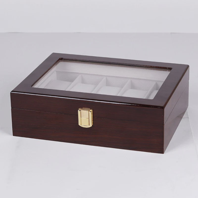 Luxe Houten Horlogedoos met 6, 10 of 12 Vakken - Handgemaakt Sieraden Opbergdoos Display